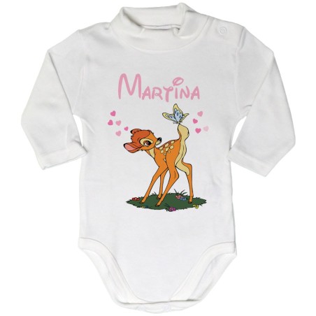 Body lupetto neonato personalizzato con nome bambi