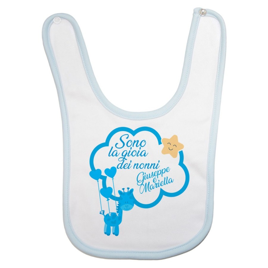 Bavaglino neonato personalizzato con nome sono la gioia di nonno dei nonni Per i nonni