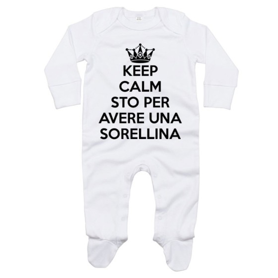 Tutina neonato keep calm sto per avere un fratellino una sorellina Per la famiglia
