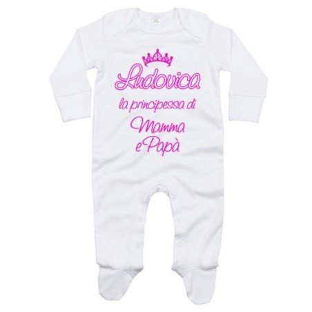 Tutina neonato personalizzata con nome sono la...