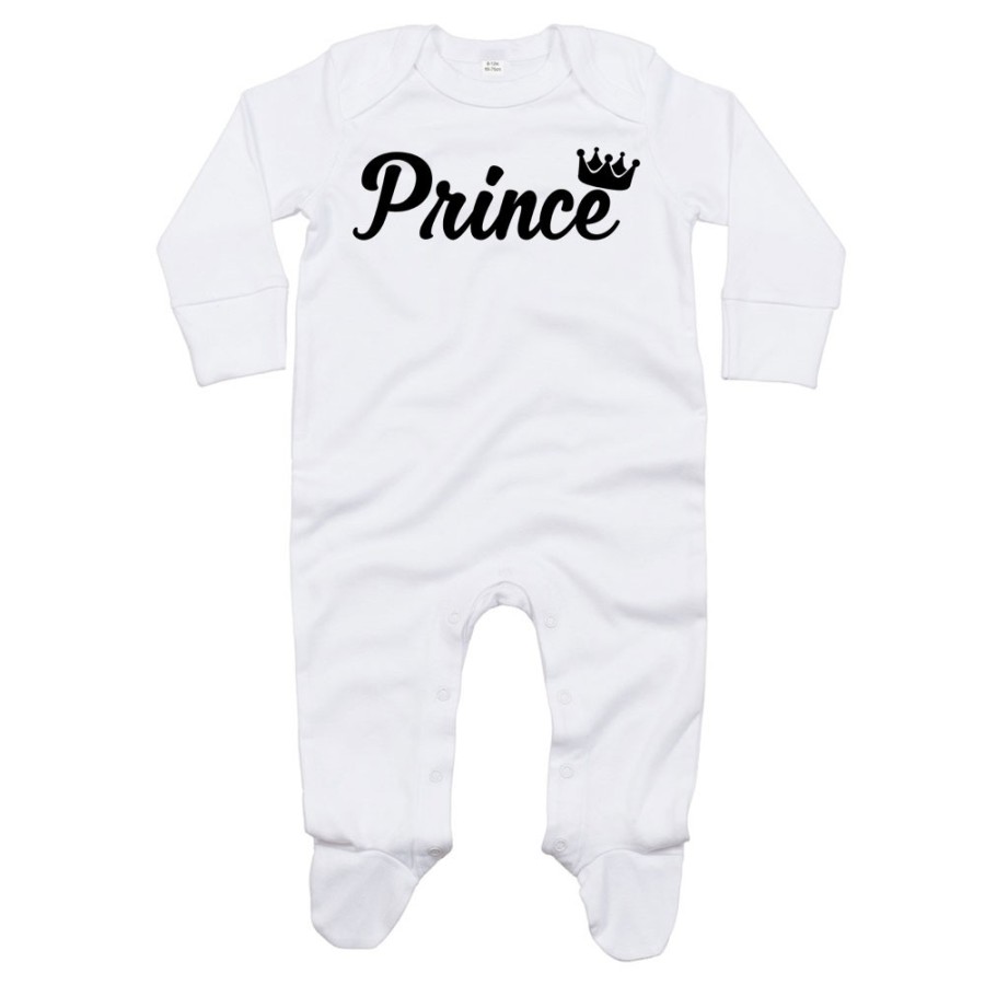 Tutina neonato personalizzabile con nome prince princess con corona Per la famiglia