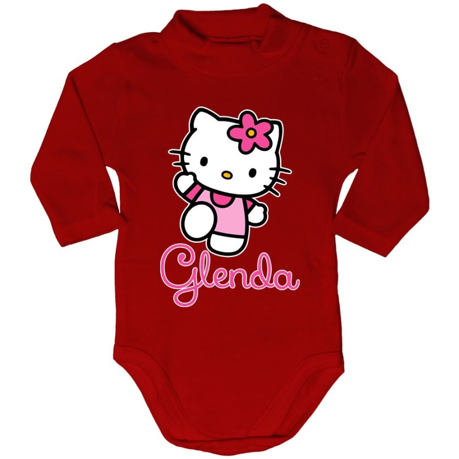 Body lupetto neonata personalizzato con nome hello kitty Cartoon