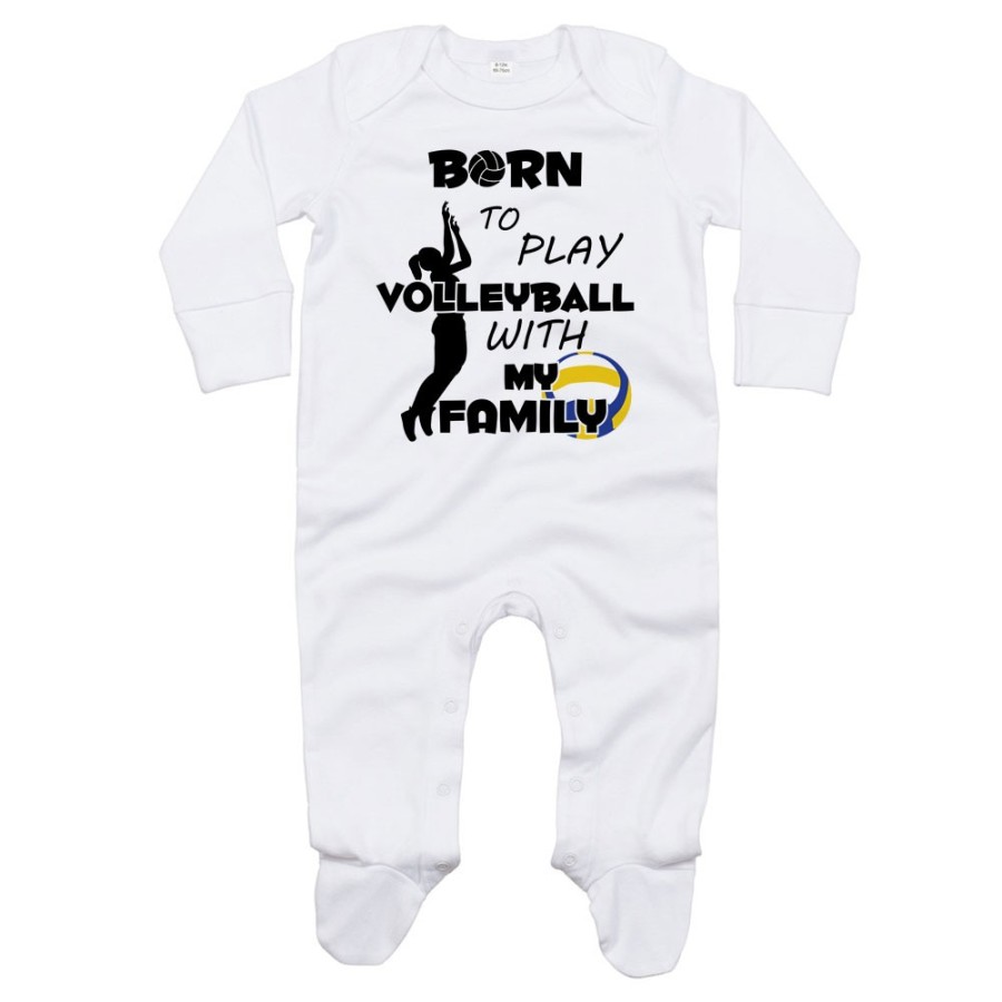 Tutina neonato born to play volleyball with my family Per la famiglia