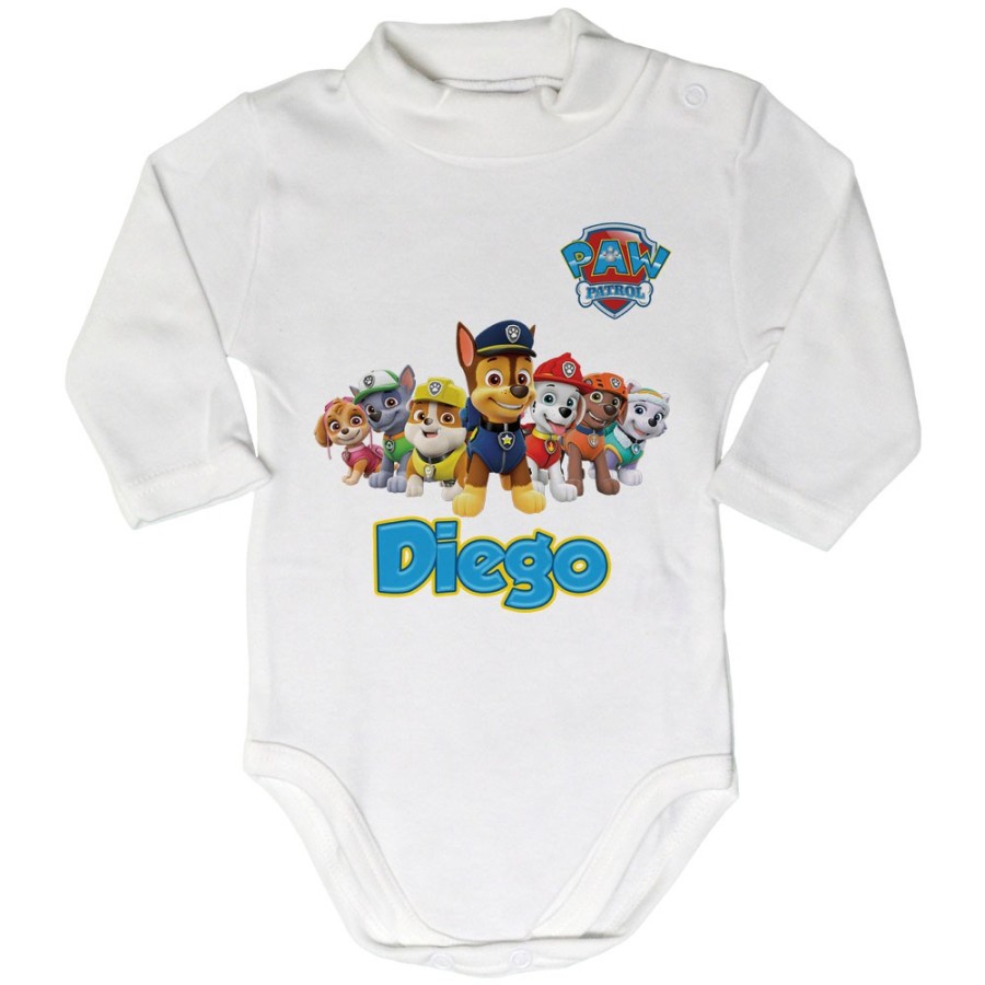Body lupetto neonato personalizzato con nome paw patrol Cartoon