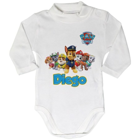 Body lupetto neonato personalizzato con nome paw patrol