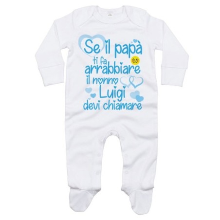 Tutina neonato personalizzata con nome se papà ti fa...