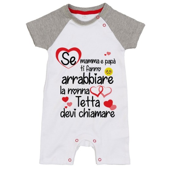 Pagliaccetto personalizzato con nome se mamma papà ti fanno arrabbiare i nonni devi chiamare Per i nonni