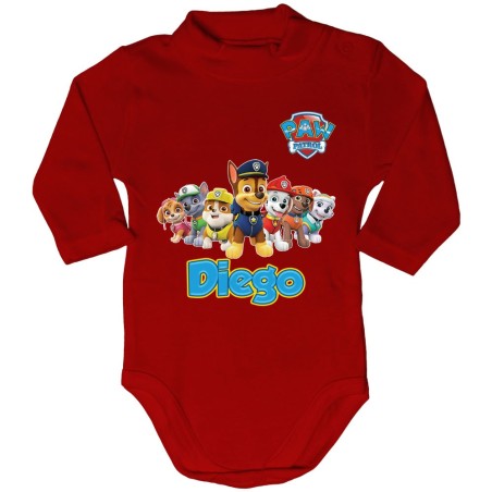 Body lupetto neonato personalizzato con nome paw patrol Cartoon
