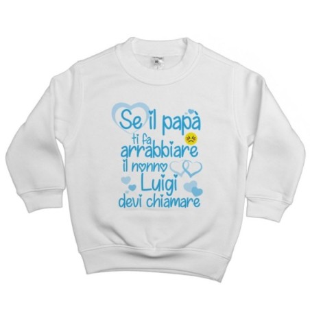 Felpa bambino personalizzata con nome se papà ti fa...