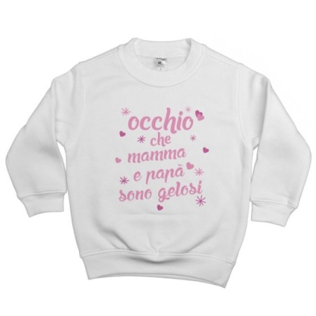 Felpa bambino occhio che mamma e papà sono gelosi con cuori e stelle Per la famiglia