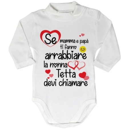 Body lupetto personalizzato con nome se mamma papà ti...