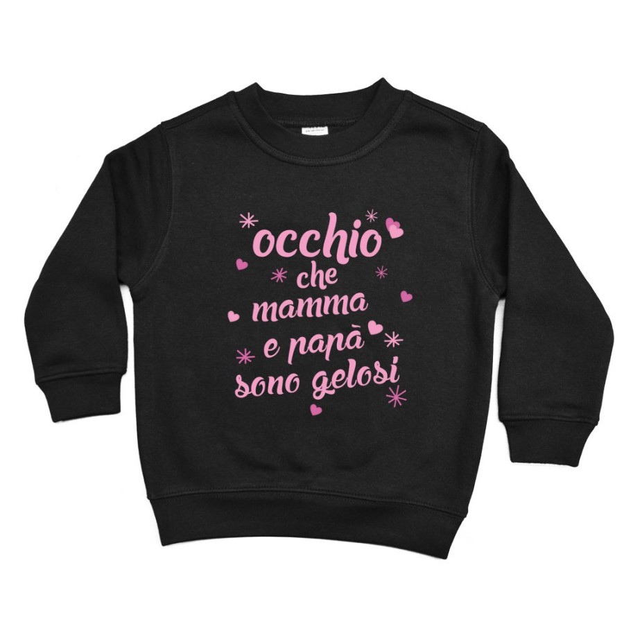 Felpa bambino occhio che mamma e papà sono gelosi con cuori e stelle Per la famiglia