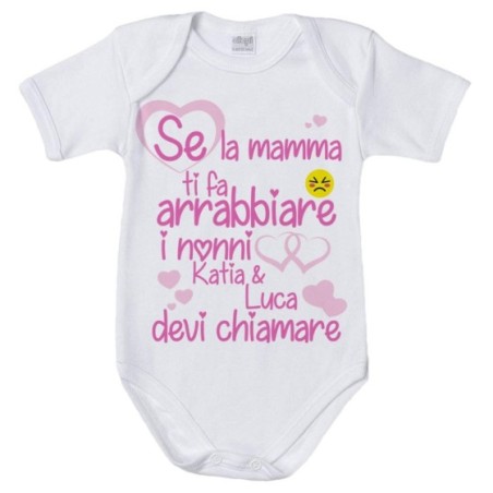 Body neonato personalizzato con nome se mamma ti fa...