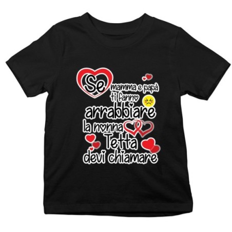 T-shirt bambino personalizzata con nome se mamma e papà...