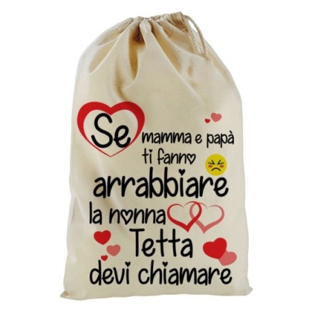 Sacchetto nascita personalizzato se mamma papà ti fanno...