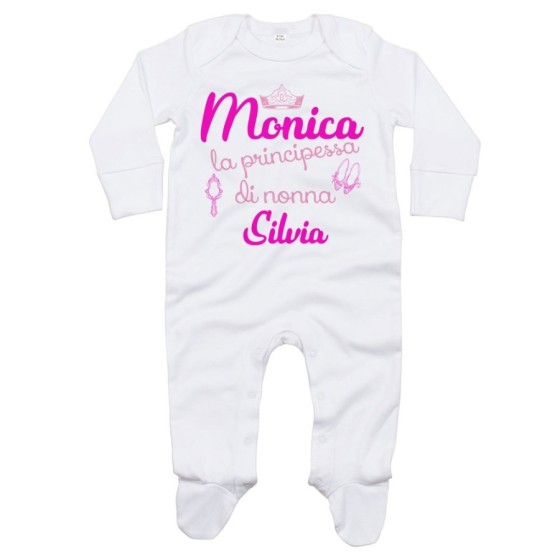 Tutina neonato personalizzata con nomi sono la principessa di nonno di nonna Per i nonni