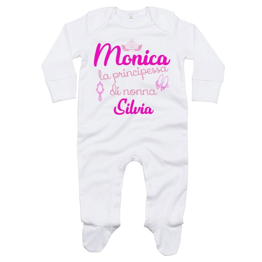 Tutina neonato personalizzata con nomi sono la principessa di nonno di nonna Per i nonni