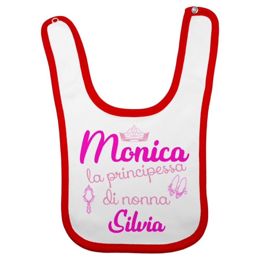 Bavaglino neonato personalizzato con nomi sono la principessa di nonno di nonna Per i nonni