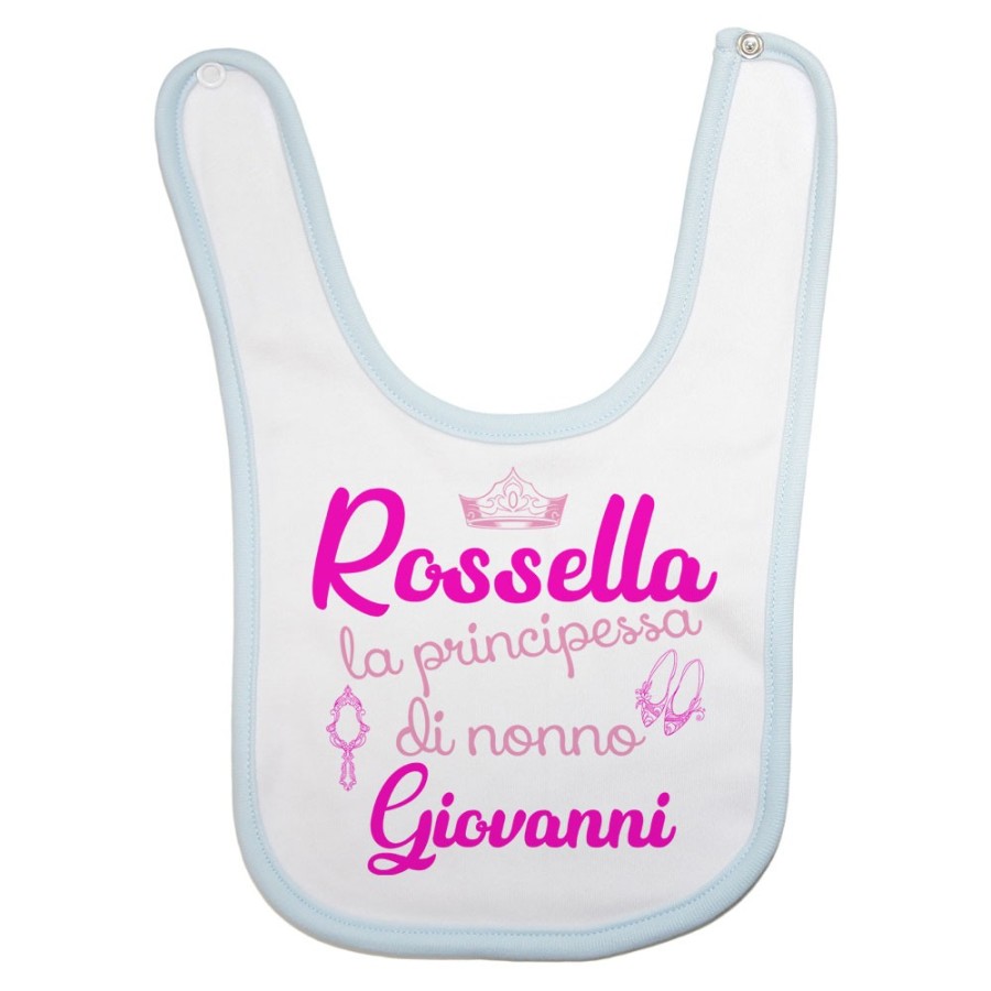 Bavaglino neonato personalizzato con nomi sono la principessa di nonno di nonna Per i nonni