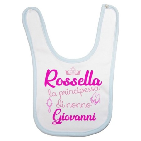 Bavaglino neonato personalizzato con nomi sono la principessa di nonno di nonna Per i nonni