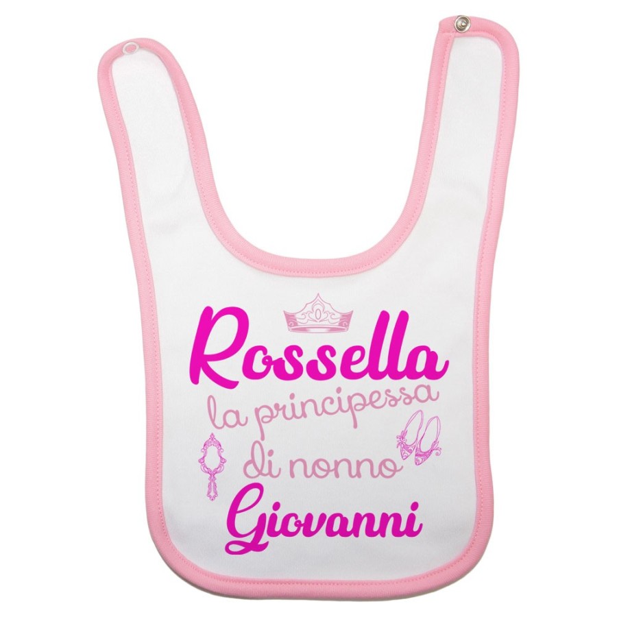 Bavaglino neonato personalizzato con nomi sono la principessa di nonno di nonna Per i nonni
