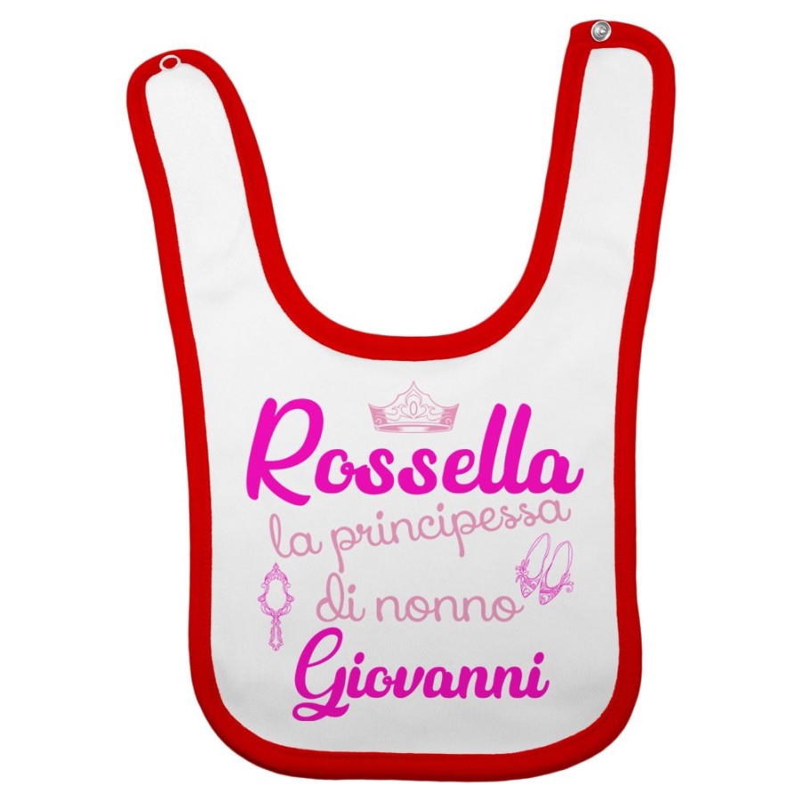 Bavaglino neonato personalizzato con nomi sono la principessa di nonno di nonna Per i nonni