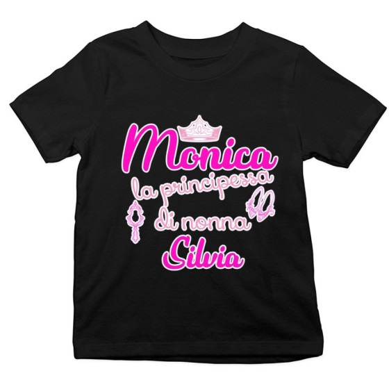 T-shirt bambino personalizzata con nomi sono la principessa di nonno di nonna Per i nonni