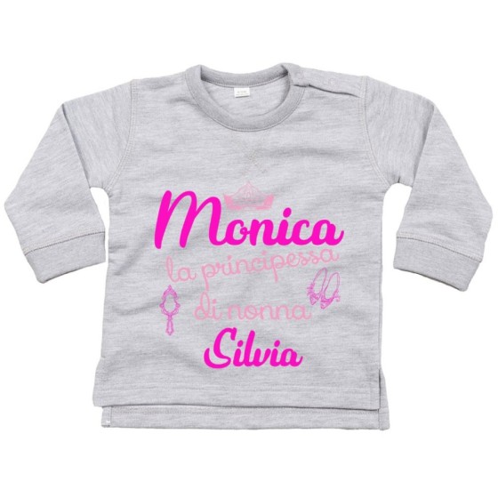 Felpa neonato personalizzata con nomi sono la principessa di nonno di nonna Per i nonni