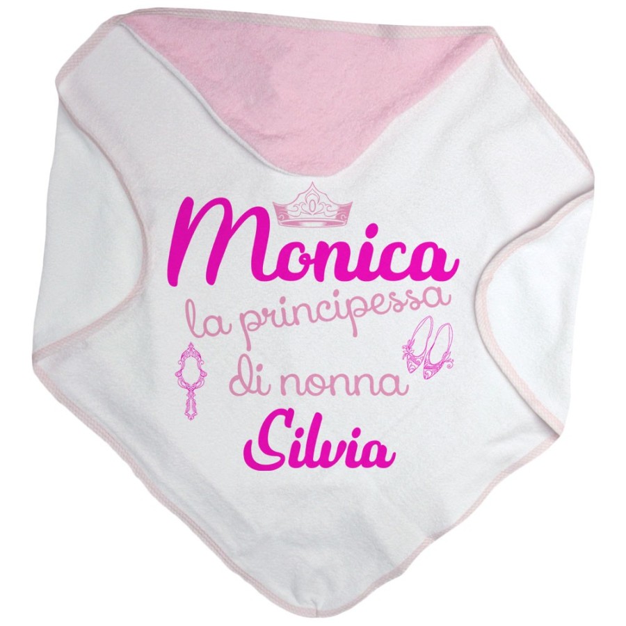 Accappatoio neonato personalizzato con nomi sono la principessa di nonno di nonna Per i nonni