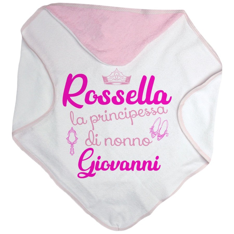 Accappatoio neonato personalizzato con nomi sono la principessa di nonno di nonna Per i nonni
