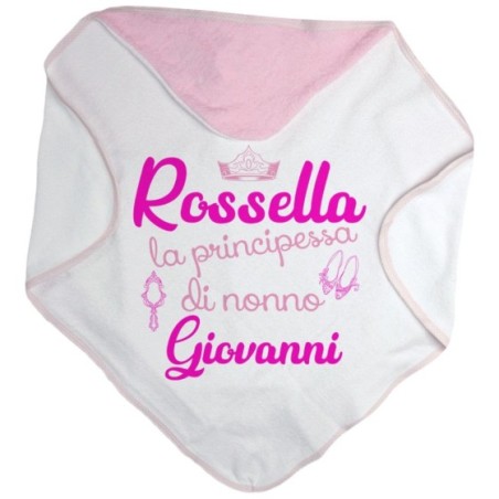 Accappatoio neonato personalizzato con nomi sono la principessa di nonno di nonna Per i nonni