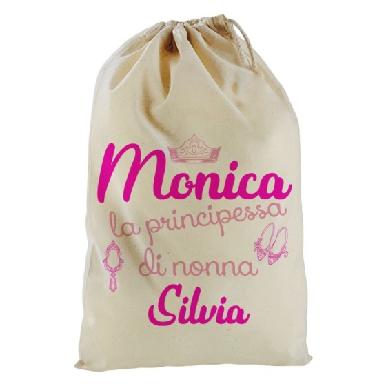Sacchetto nascita bimbo personalizzato con nomi sono la principessa di nonno di nonna Per i nonni