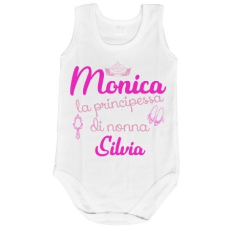 Body neonato personalizzato con nomi sono la principessa...