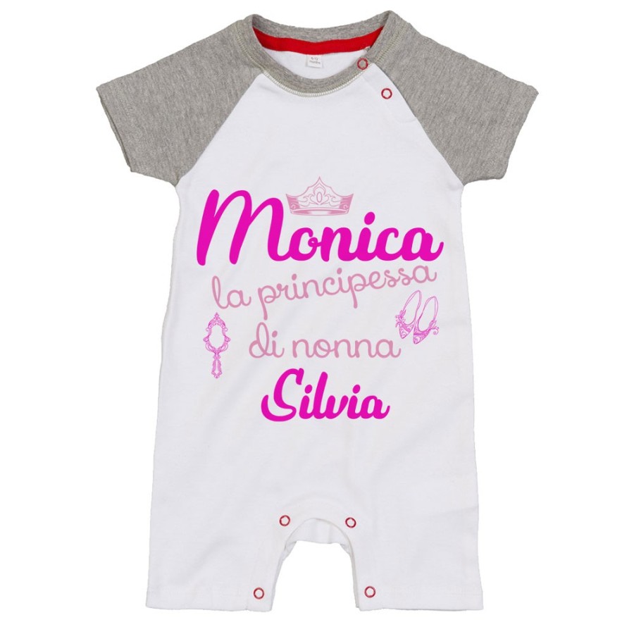 Pagliaccetto neonato personalizzato con nomi sono la principessa di nonno di nonna Per i nonni