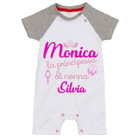 Pagliaccetto neonato personalizzato con nomi sono la principessa di nonno di nonna Per i nonni