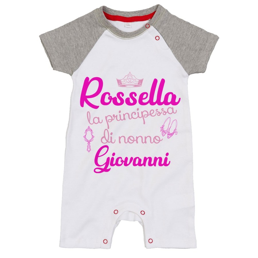 Pagliaccetto neonato personalizzato con nomi sono la principessa di nonno di nonna Per i nonni