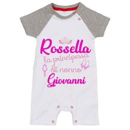 Pagliaccetto neonato personalizzato con nomi sono la principessa di nonno di nonna Per i nonni
