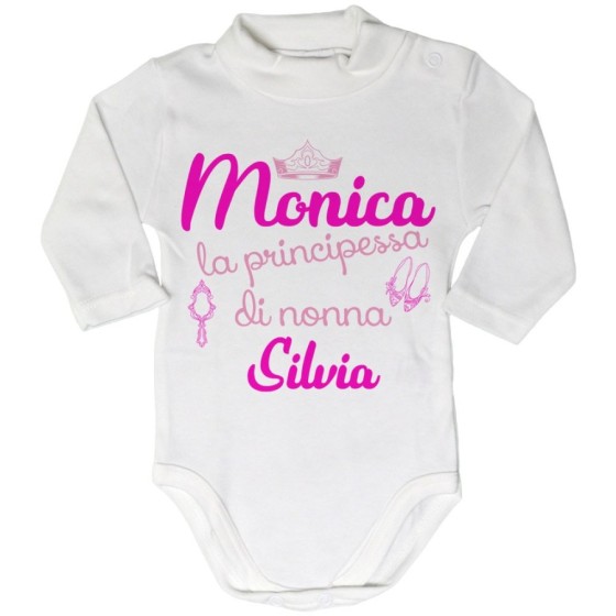 Body lupetto neonato personalizzato con nomi sono la principessa di nonno di nonna Per i nonni