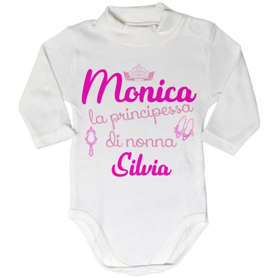 Body lupetto neonato personalizzato con nomi sono la principessa di nonno di nonna Per i nonni