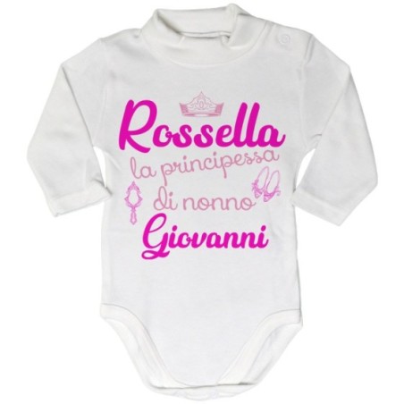 Body lupetto neonato personalizzato con nomi sono la principessa di nonno di nonna Per i nonni