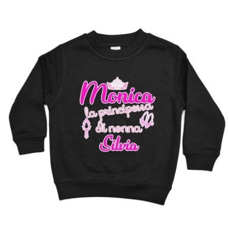 Felpa bambino personalizzata con nomi sono la principessa...