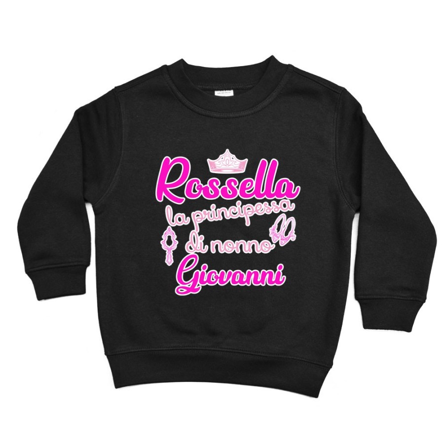 Felpa bambino personalizzata con nomi sono la principessa di nonno di nonna Per i nonni