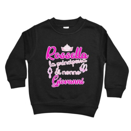 Felpa bambino personalizzata con nomi sono la principessa di nonno di nonna Per i nonni