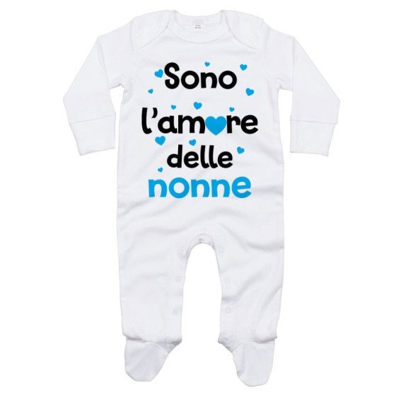 Tutina neonato personalizzabile con nomi sono l'amore del nonno dei nonni con cuoricini Per i nonni