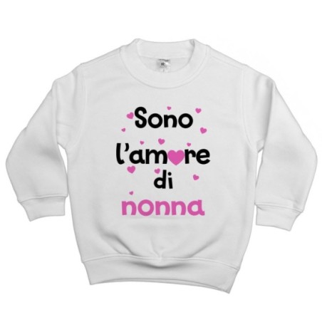 Felpa bambino personalizzabile con nomi sono l'amore del nonno dei nonni con cuoricini Per i nonni