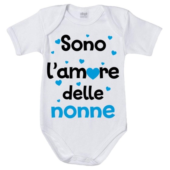 Body neonato personalizzabile con nomi sono l'amore del nonno dei nonni con cuoricini Per i nonni