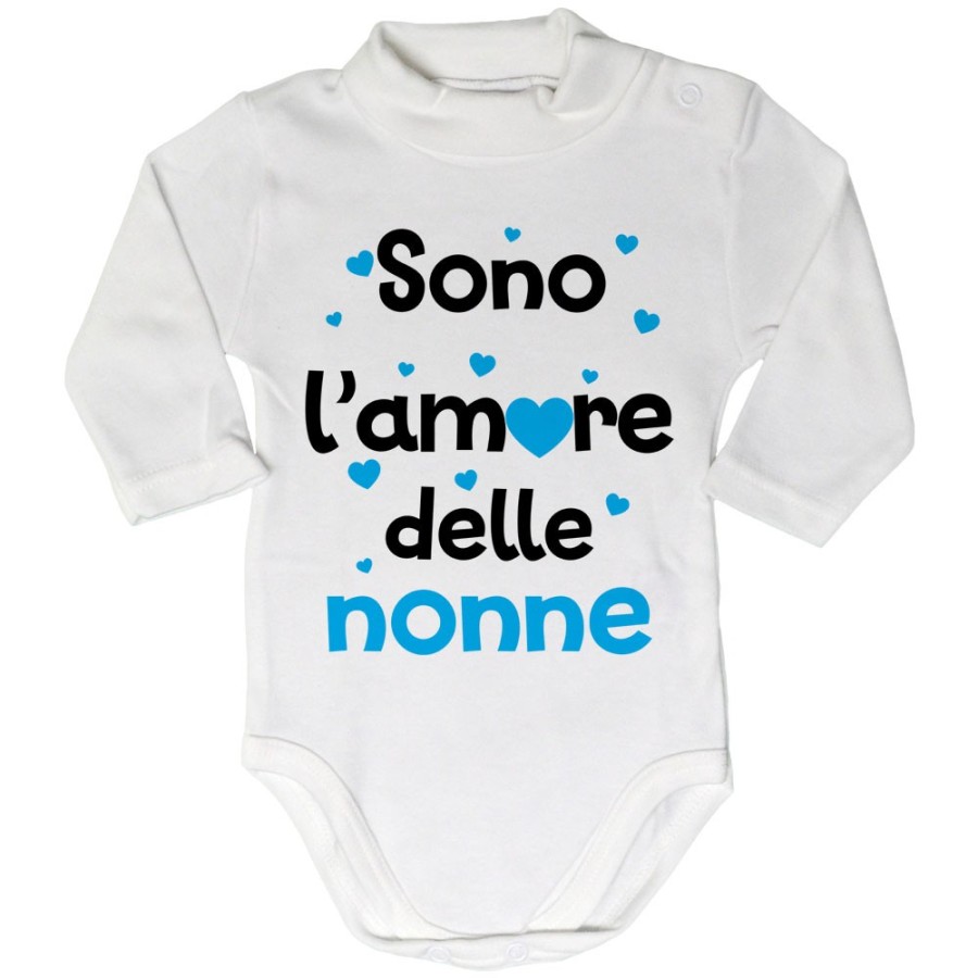 Body lupetto neonato personalizzabile con nomi sono l'amore del nonno dei nonni con cuoricini Per i nonni