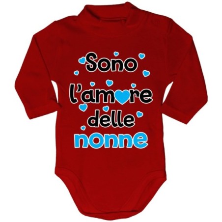Body lupetto neonato personalizzabile con nomi sono l'amore del nonno dei nonni con cuoricini Per i nonni