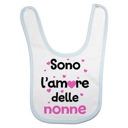 Bavaglino neonato personalizzabile con nomi sono l'amore del nonno dei nonni con cuoricini Per i nonni