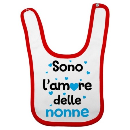 Bavaglino neonato personalizzabile con nomi sono l'amore del nonno dei nonni con cuoricini Per i nonni